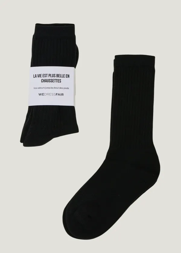 Chaussettes en coton bio | noir, WeDressFair