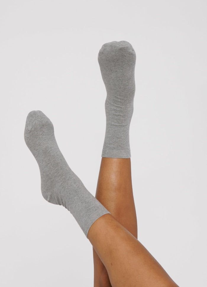2er-Pack hohe Socken aus Bio-Baumwolle | Grau "core socks 2-pack - grey melange", Organic Basics, Foto 1