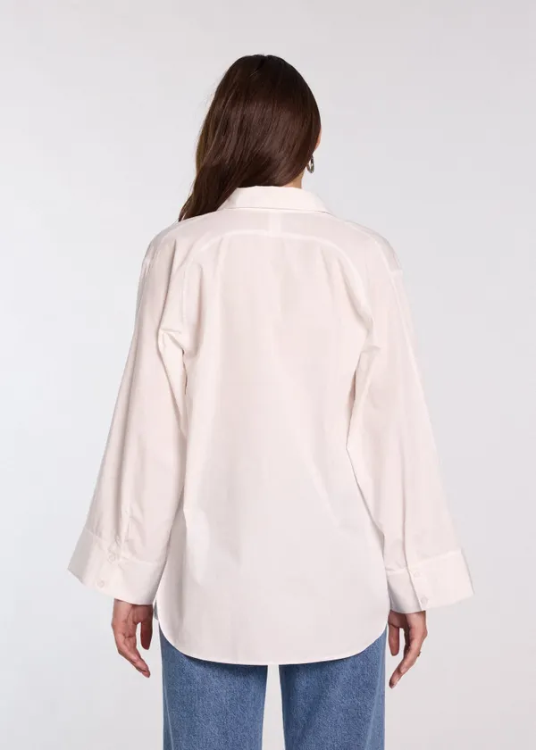 Chemise popeline en coton bio | blanc "Nine", Nitah