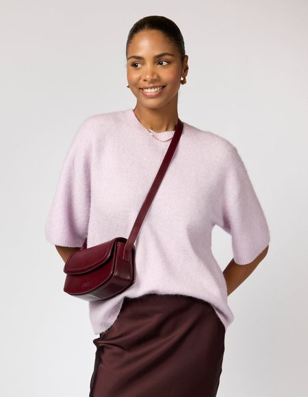 Sac en cuir certifié | bordeaux "kendalini - cherry classic leather"  - O My Bag