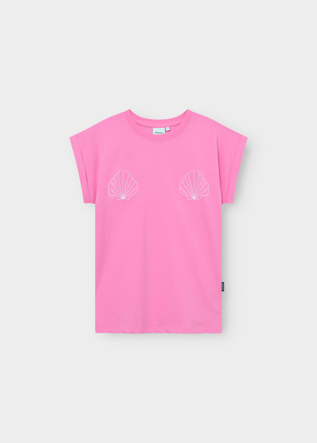 T-shirt brodé en coton bio | rose "t-shirt visby sea shells emb moonlite pink - moonlite mauve"