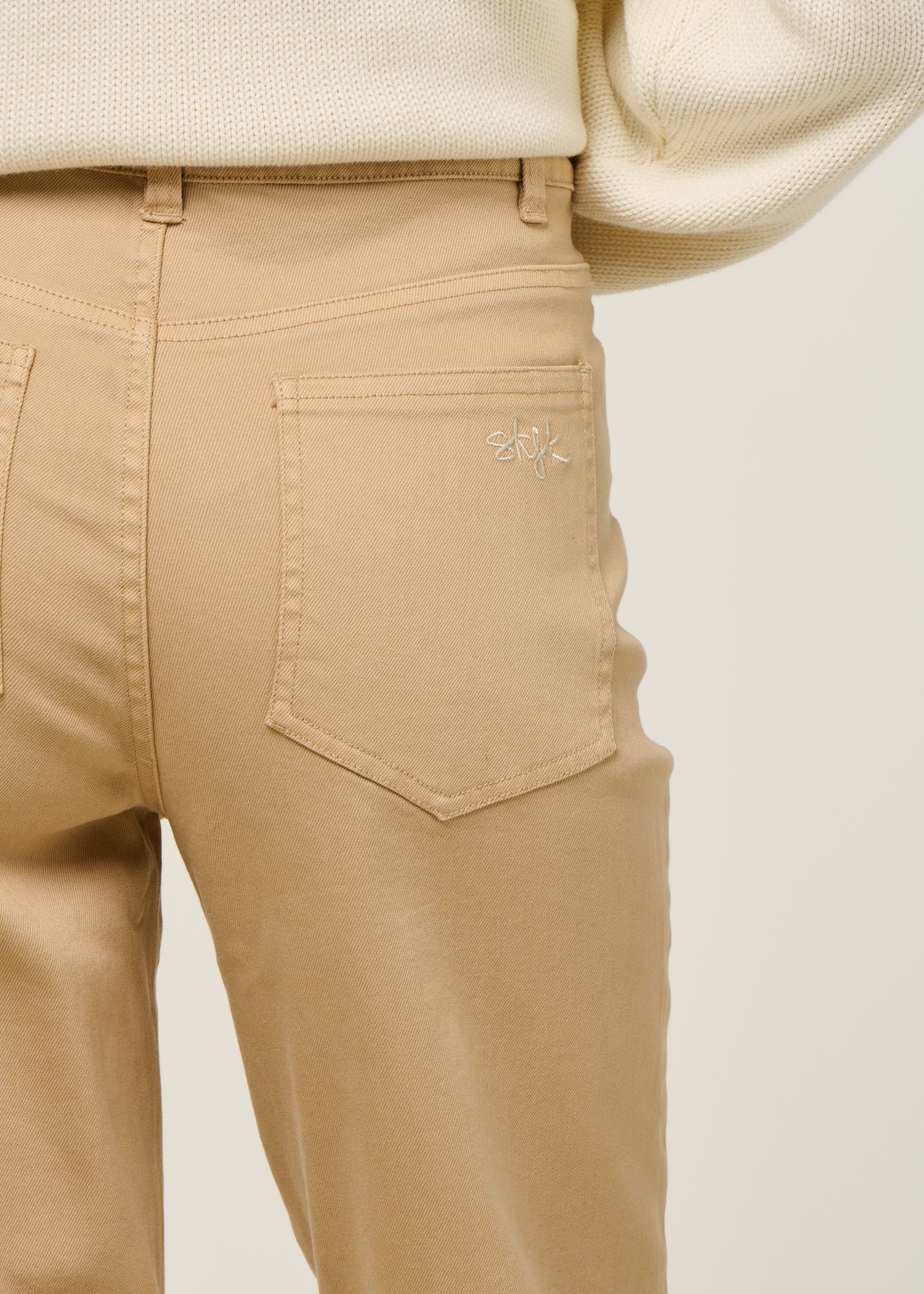 Hose mit geradem Schnitt aus Bio-Baumwolle | Beige "ibia", SKFK, Foto 2