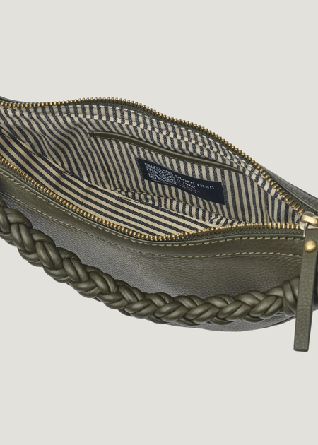 Sac à en cuir certifié | moss "leo mini - moss soft grain leather (twisted handle)" - O My Bag