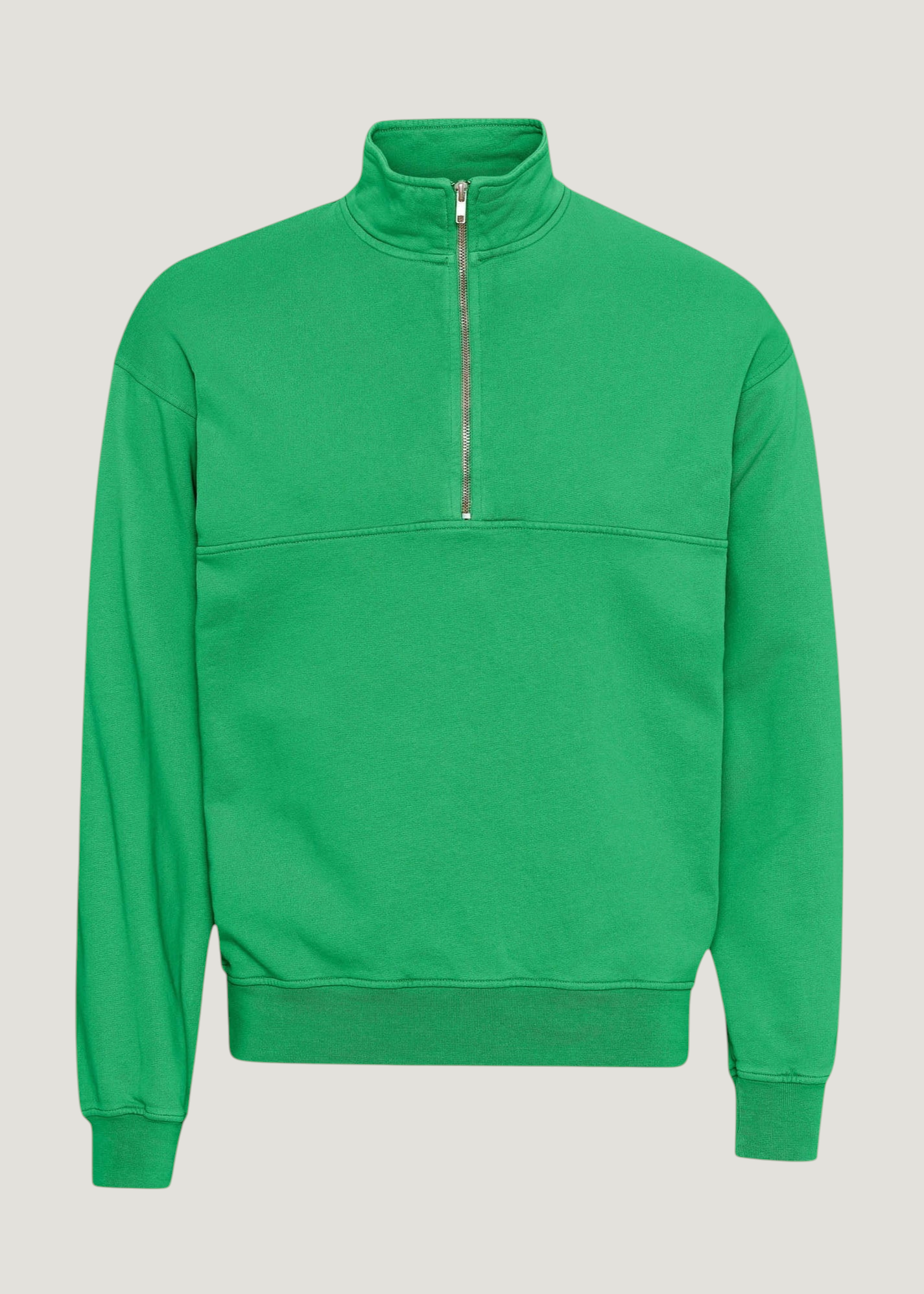 Sweat col zippé en coton biologique | vert "organic quarter zip - kelly green", Colorful Standard, photo 6