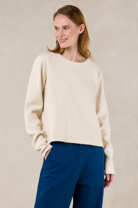 Leichter Pullover aus recyceltem Material | Ungefärbt "jessamine non-dyed", Kings of Indigo, Foto 2