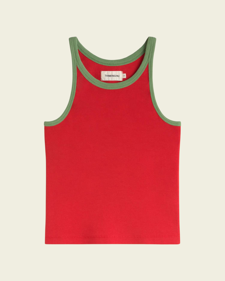 Débardeur en coton bio | rouge "clavel ivy contrast harriet top" - Thinking Mu