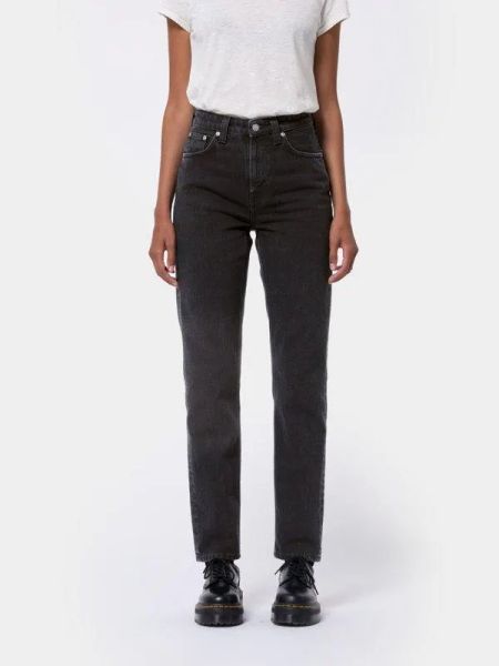 Jean mom en coton bio | noir "Breezy britt friendly black"