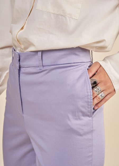 Pantalon à pinces en coton bio | violet "warmaar light purple stone", Armedangels, photo 2