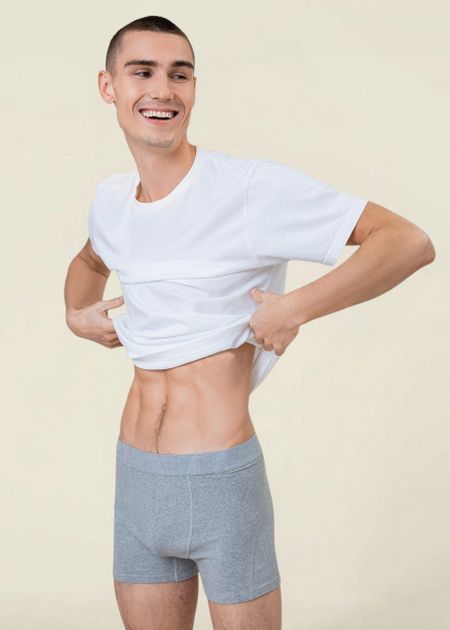 Boxer uni en coton bio | gris "heather grey", Colorful Standard, photo 2