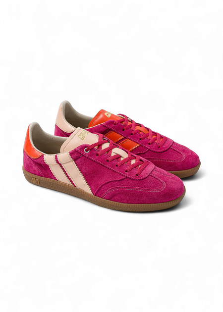 Baskets en cuir certifié | rose "pop flamingo"