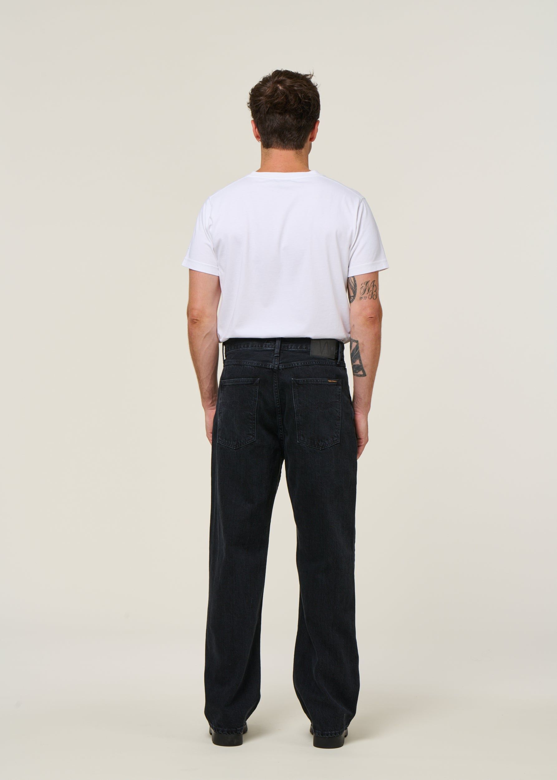 Jean droit large en coton bio | noir "tuff tony black vintage wash", Nudie Jeans, photo 6