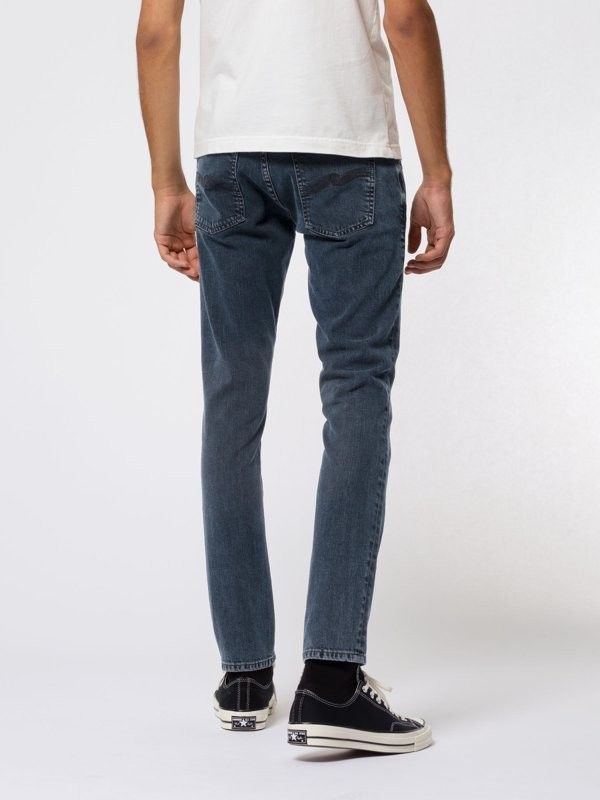 Jean skinny bleu foncé en coton bio - tight terry black ocean, Nudie Jeans, photo 3