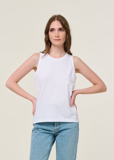 Débardeur en coton bio | blanc
