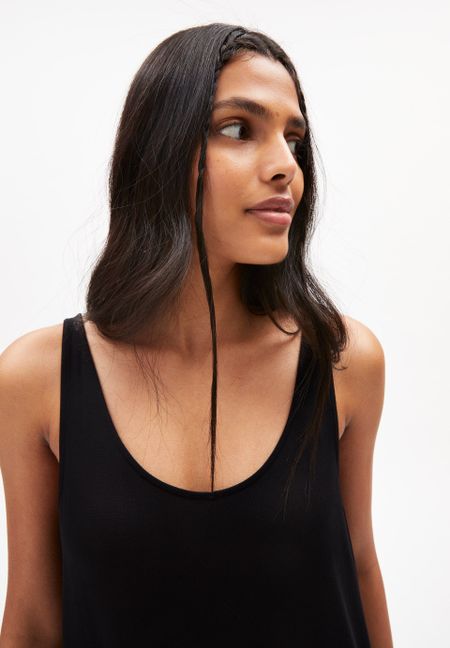 Robe noire en viscose ecovero - maeliaa black - Armedangels