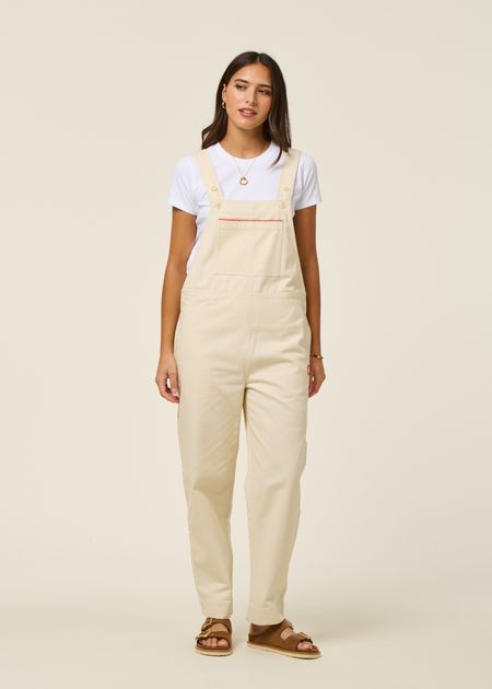 Salopette en coton bio | écru "pannacota luz jumpsuit"