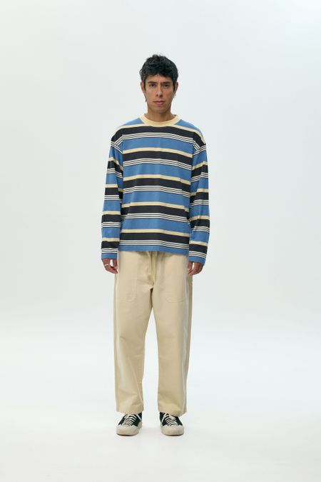 Langarmshirt aus Bio-Baumwolle| blau gestreift "Stripe blue ls tee", NWHR, Foto 3