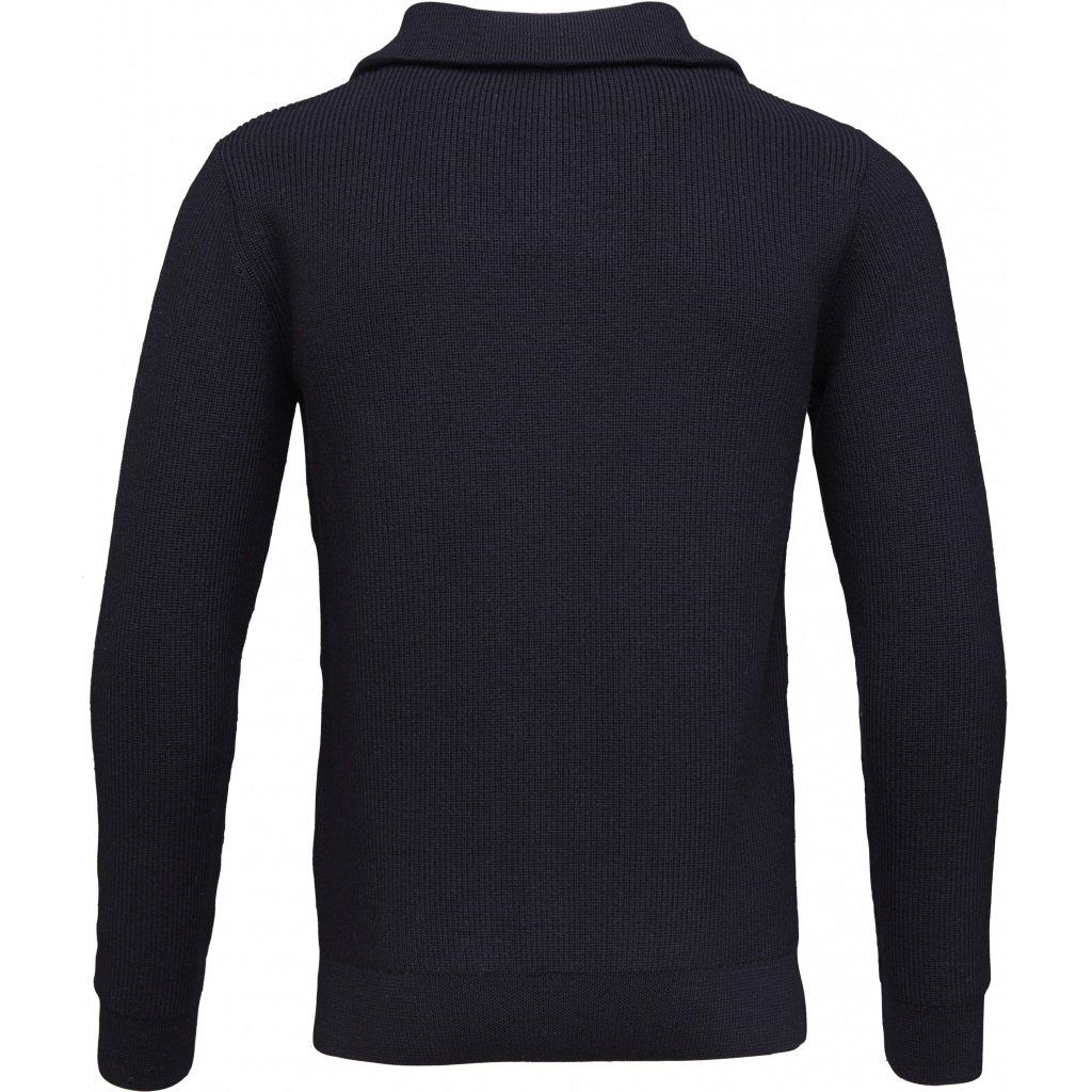 Pull col zippé marine en coton et laine bio - valley, Knowledge Cotton Apparel, photo 6