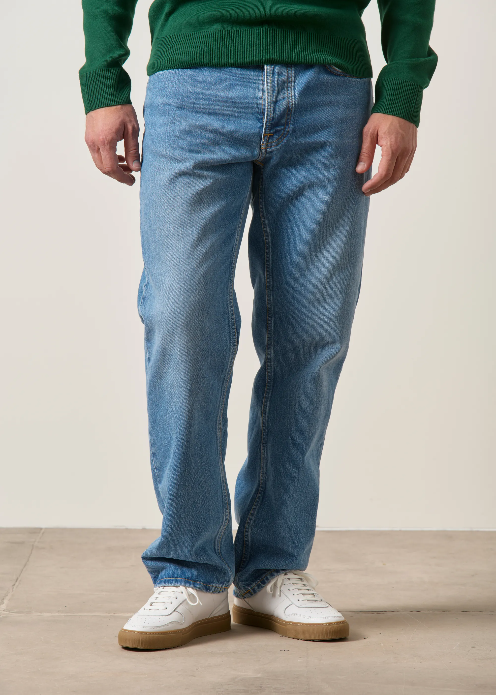 Jean droit large en coton bio | bleu délavé "rad rufus indigo blues", Nudie Jeans, photo 1
