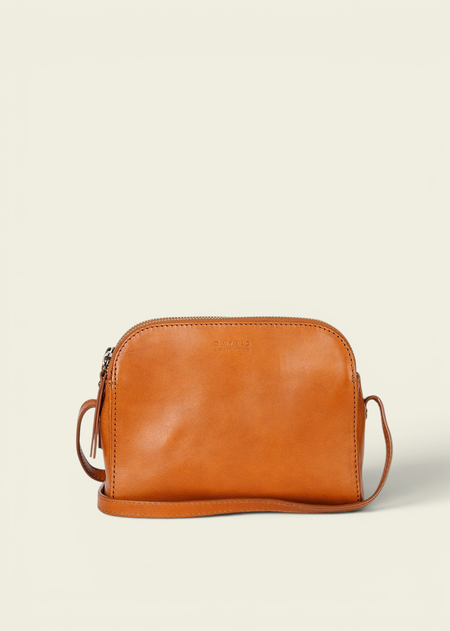 Sac à main bandoulière en cuir certifié | marron "emily leather strap cognac stromboli" - O My Bag