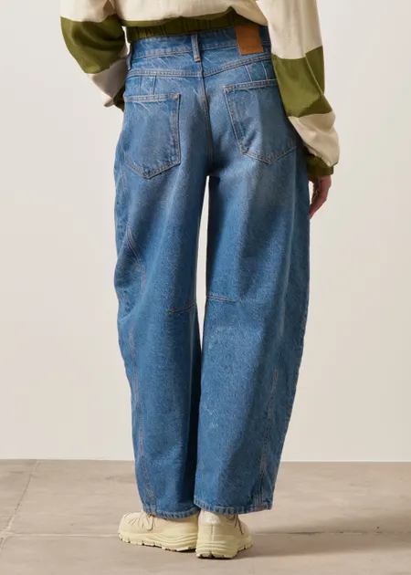  Jean ballon en coton upcyclé | bleu "Rebel barrel jeans crystal blue crystal blue", Kuyichi, photo 3