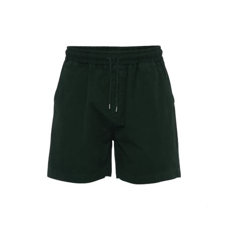 Short en sergé de coton bio | vert "hunter green"