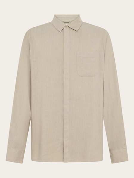 Hemd aus ECOVERO und Bio-Leinen | Beige "Linen-mix shirt - light feather gray", Knowledge Cotton Apparel, Foto 4