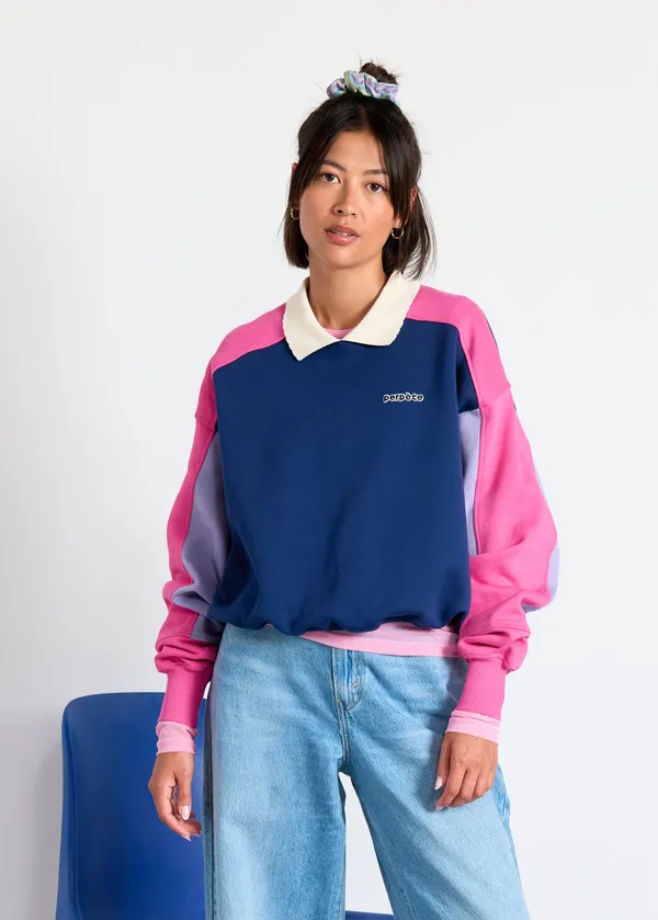 Sweat en coton bio | multicolor "Mel marine", Perpète