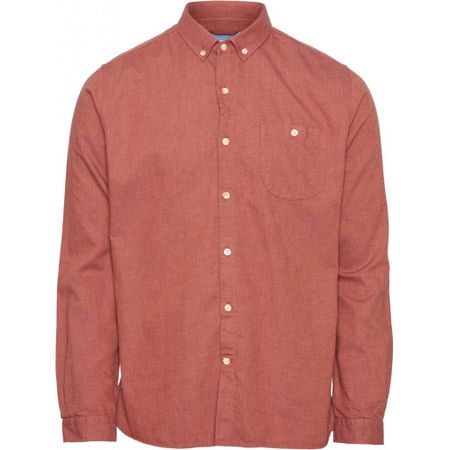 Chemise rouge en coton bio - mélange effet flanelle