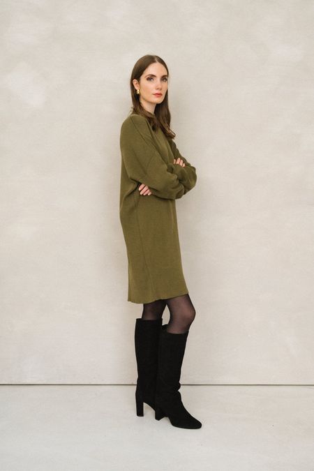 Robe pull en coton bio | olive "nuna - woody olive", Jan'n June, photo 6