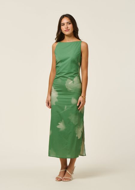 Robe en coton bio et lyocell | vert "tipia sunniva dress - green" - Thinking Mu