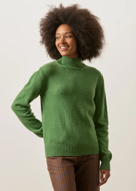 Pull en cachemire recyclé | vert "Ada woman recycled cashmere sweater - green bietola", Rifò, photo 1