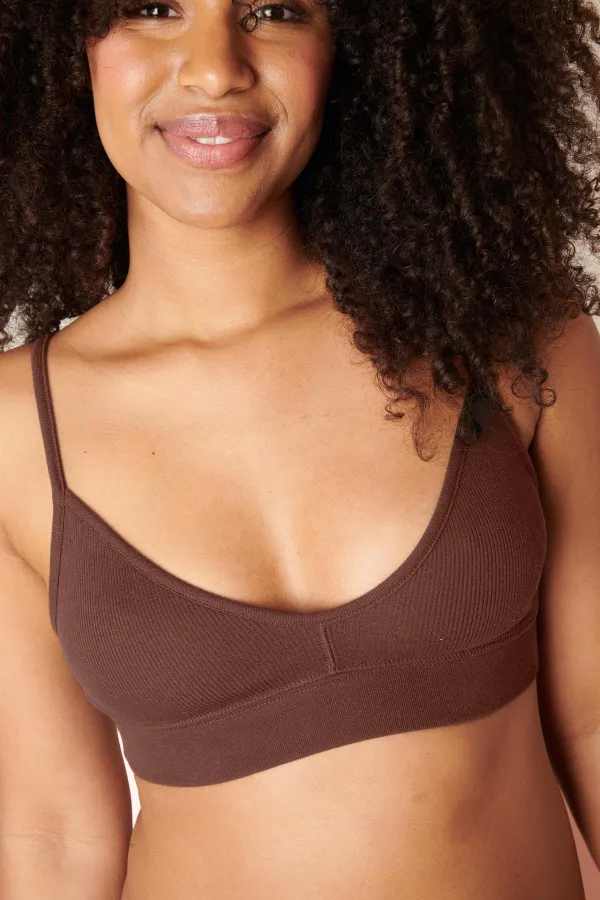 Brassiere en coton bio | marron foncé, We Are Jolies