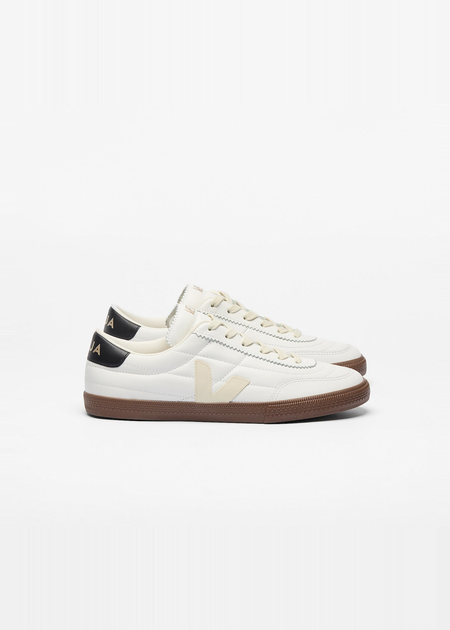 Baskets en cuir | blanc "panenka - white_black_bark"