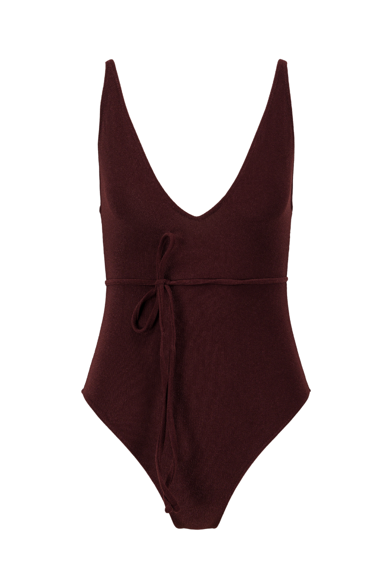 Maillot une pièce en polyamide recyclé | marron "louise - brown", Nénés Paris, photo 6