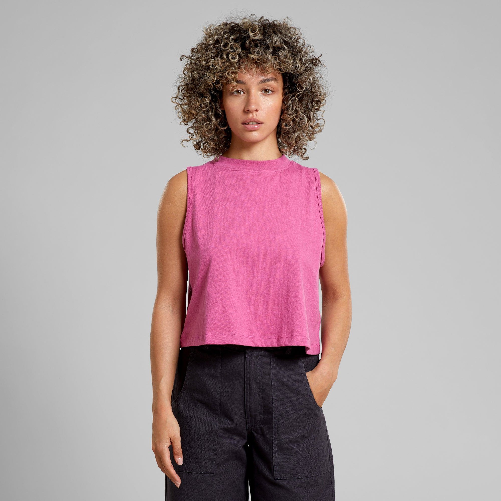 Débardeur en coton bio et chanvre | rose "top namsos hemp violet purple", Dedicated, photo 1