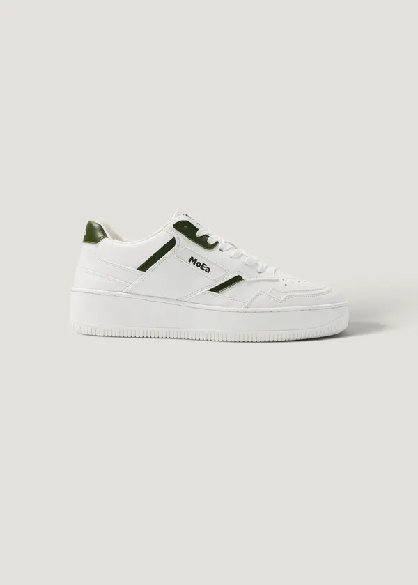 Baskets vegan en matières végétales | blanc "gen 1 white & green", Moea