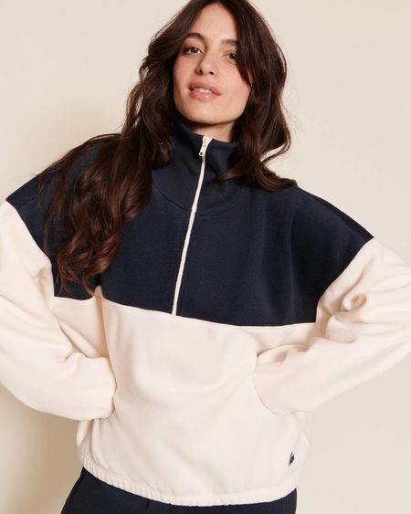 Le sweat sven en polaire recyclée - crème/nuit