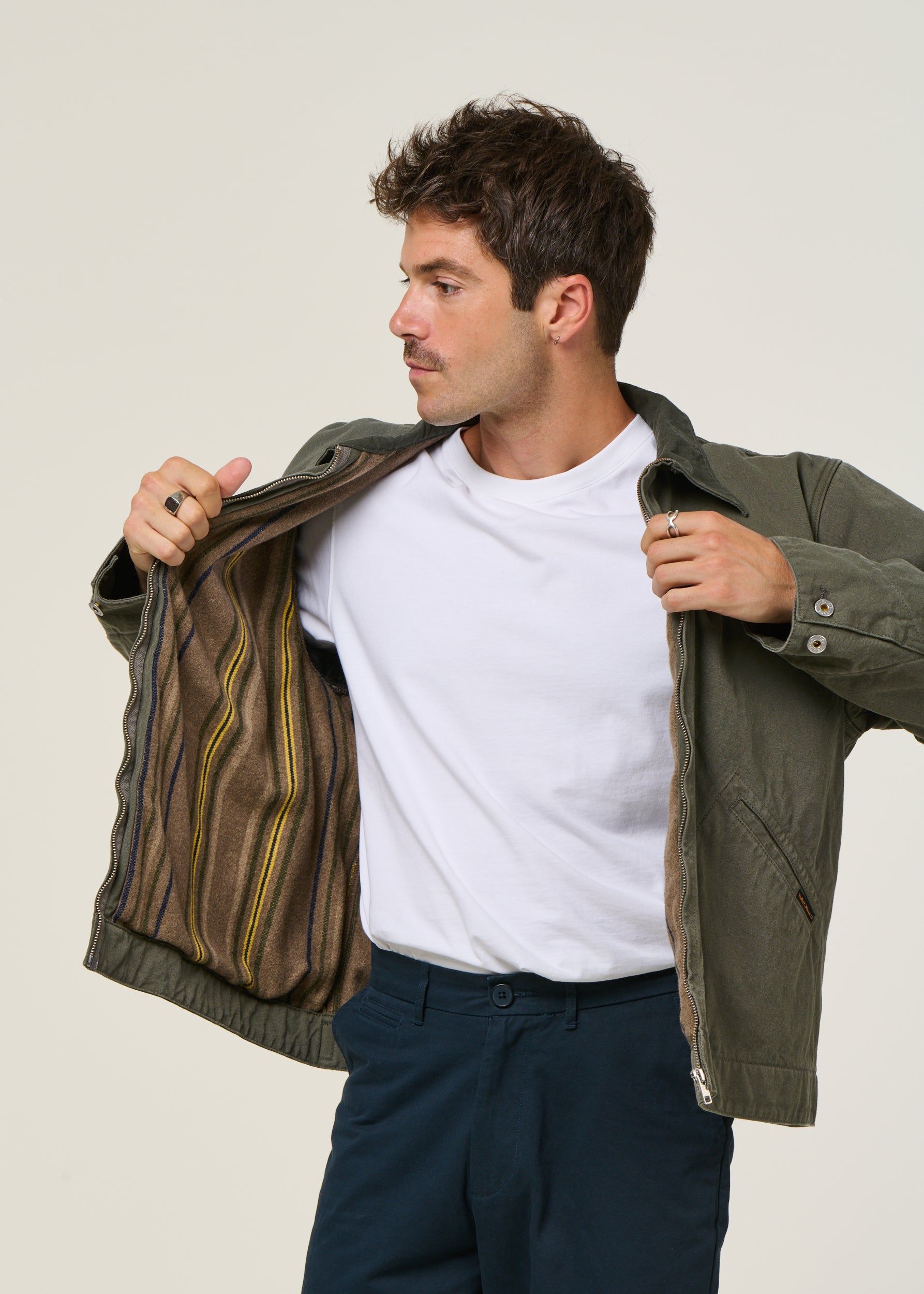 Veste en coton bio | vert "blake zip jacket duck canvas", Nudie Jeans, photo 3