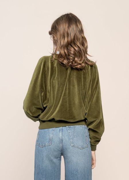 Sweat velours en coton bio | vert "raglan cotton sweatshirt", Brava Fabrics, photo 3