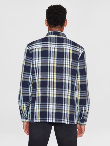 Kariertes Overshirt aus Bio-Baumwolle | Blau "checked overshirt blue check", Knowledge Cotton Apparel, Foto 3