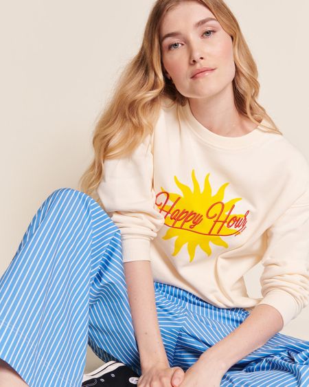 Sweat en coton bio | écru "happy hour"