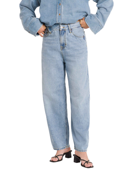 Jean ample en tencel et coton bio | bleu délavé "leila cropped cindy light used"