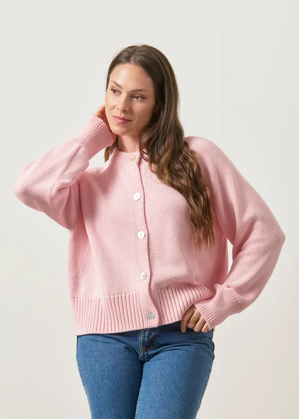 Gilet en coton bio | rose "Sivia - pale pink", Jan'n June