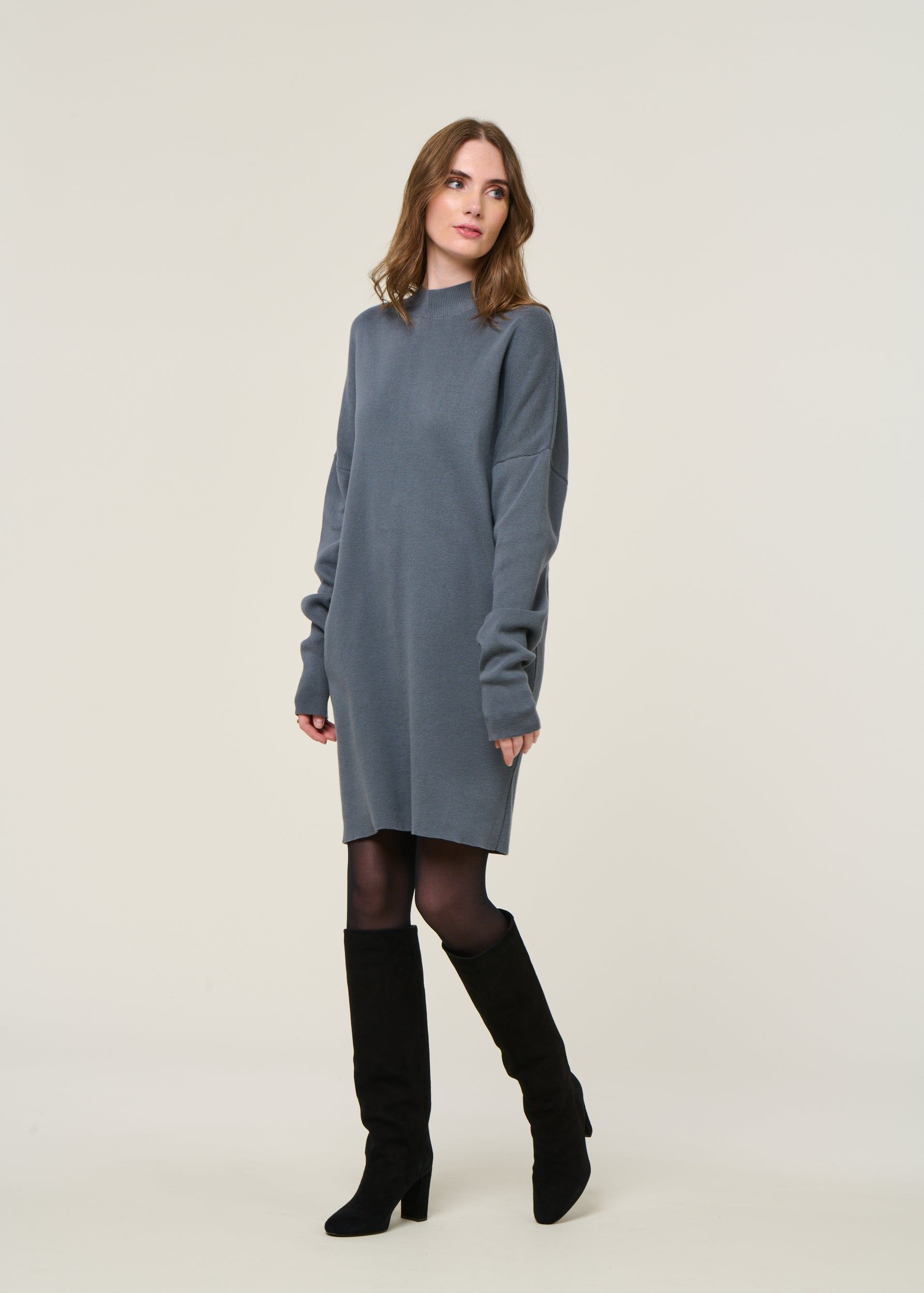 Strickkleid aus Bio-Baumwolle | Grau "nuna - turbulence", Jan'n June, Foto 1
