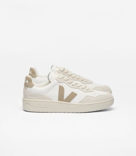 Baskets en cuir | beige et blanc "v-90 - white_taupe" - Veja
