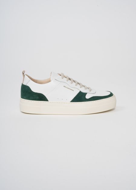 Baskets basses en cuir certifié | vert "playground campus green" - Belledonne Paris