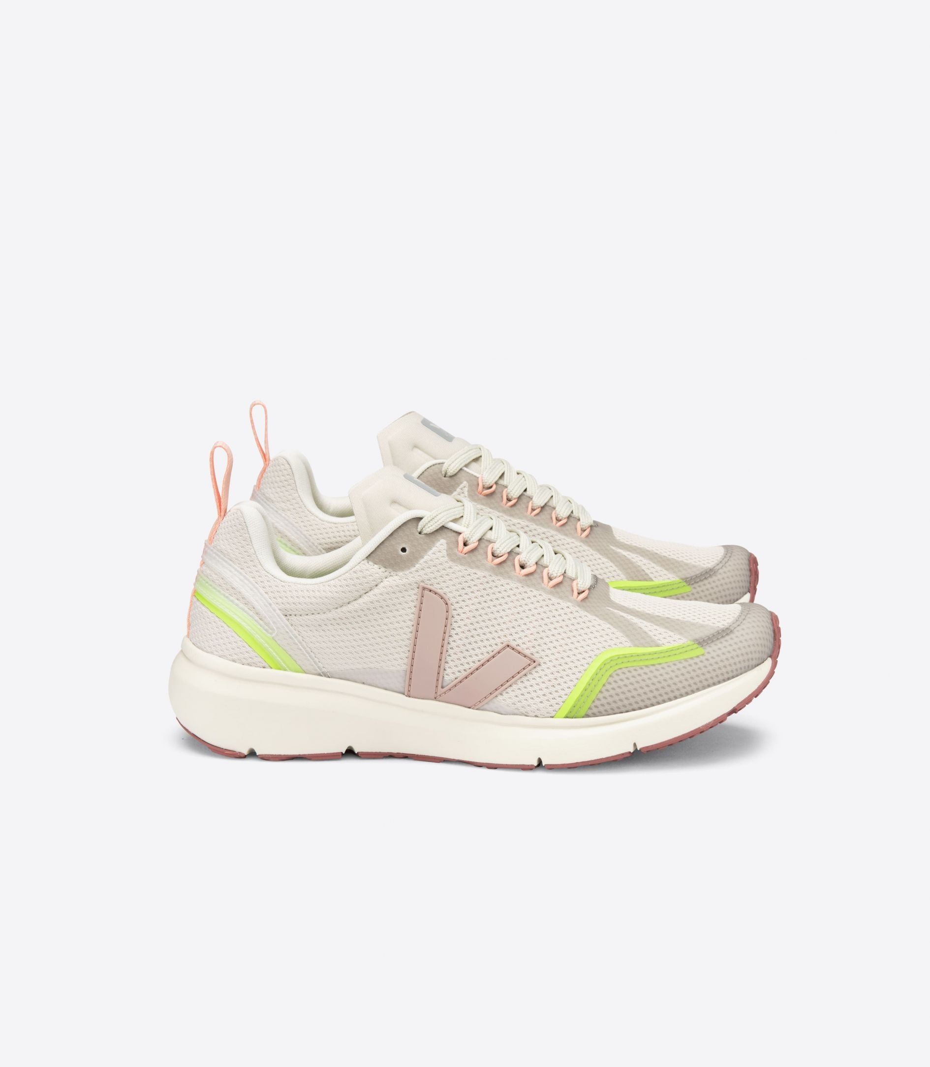 Sportsneaker aus recyceltem Material | beige und gelb "condor 2 alveomesh natural babe jaune fluo", Veja, Foto 1