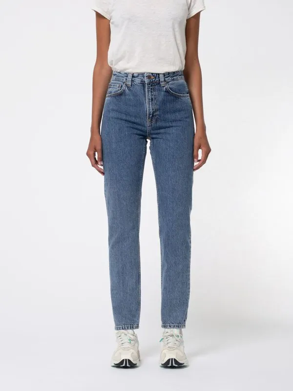 Jean mom bleu clair en coton bio - breezy britt friendly blue, Nudie Jeans, photo 1