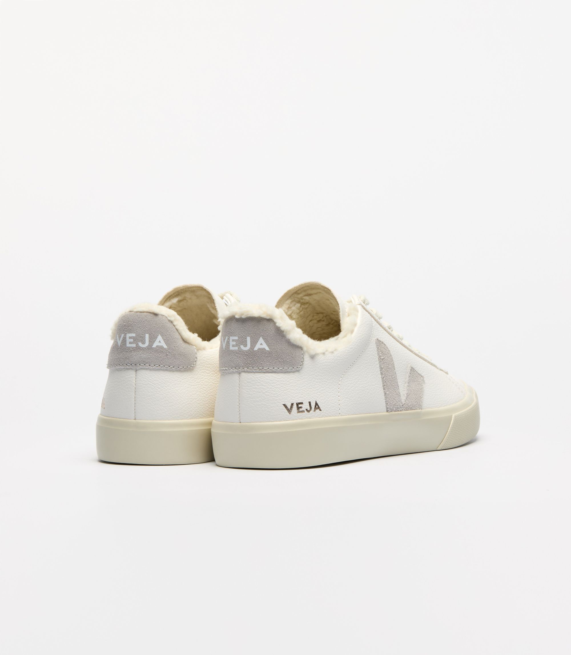 Sneaker aus Leder | Beige und Grau "campo winter - extra-white_light-grey", Veja, Foto 3
