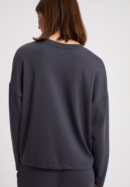Sweat léger bleu nuit en tencel et coton bio - mailaa indigo, Armedangels, photo 4